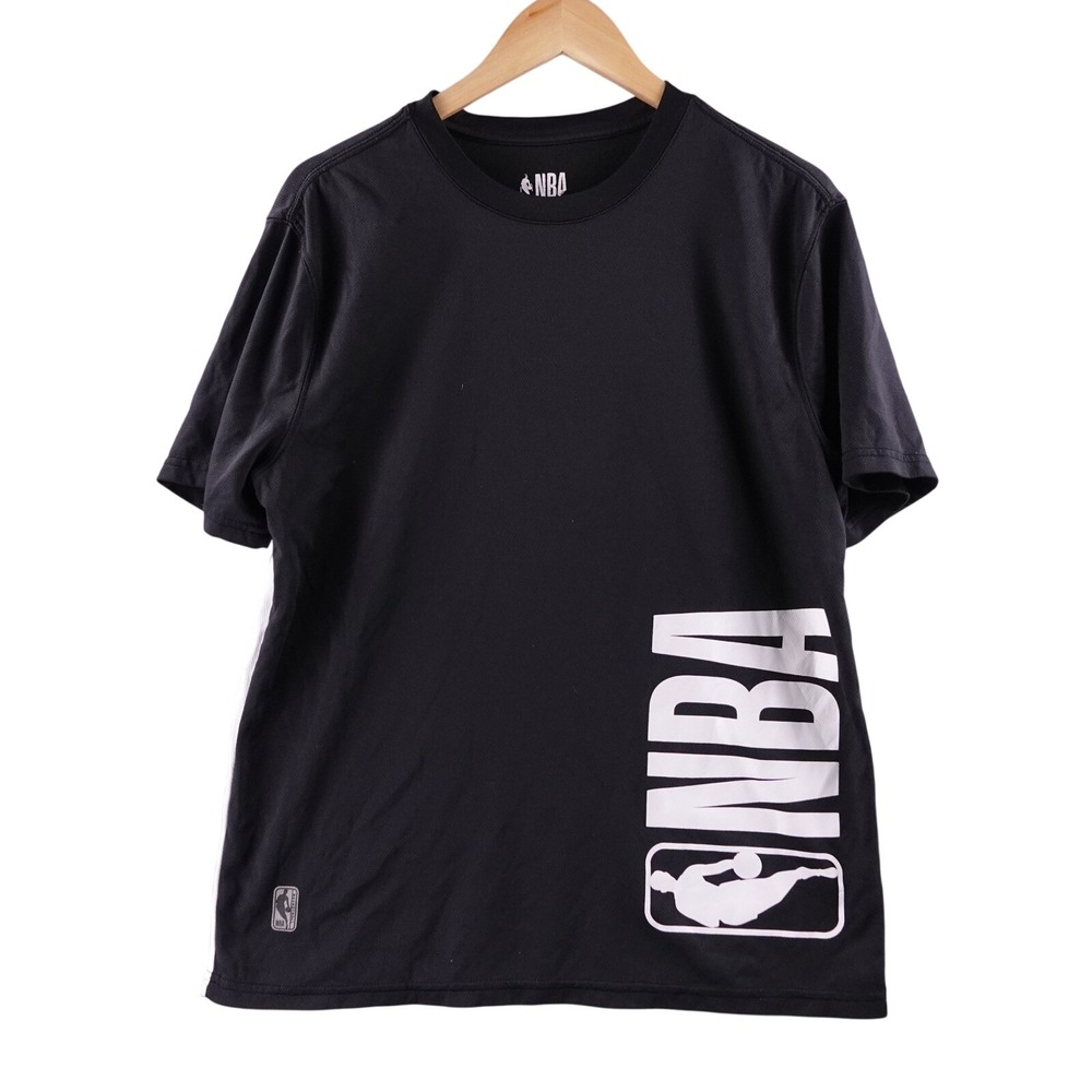 Mens NBA Black‎ White Athletic T Shirt Mens Large Logo Basketball Sportswear